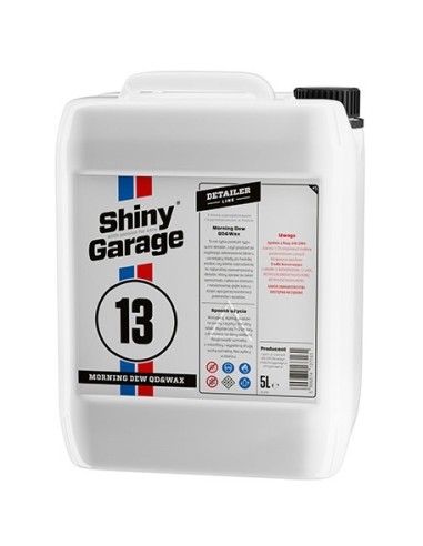 Shiny Garage cera rápida infusionada en carnauba para coche Morning Dew Q&D WAX 5 Litros